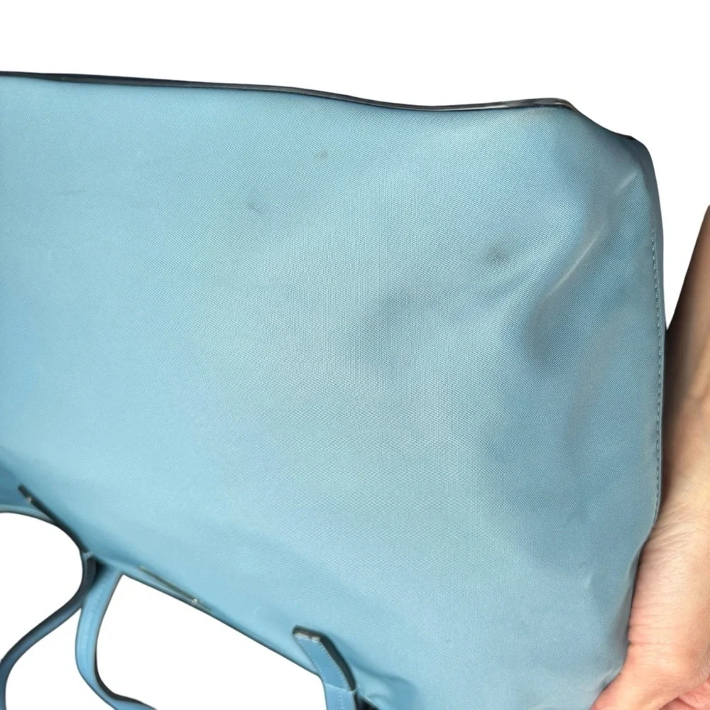 Kate spade blue nylon zipper top tote bag